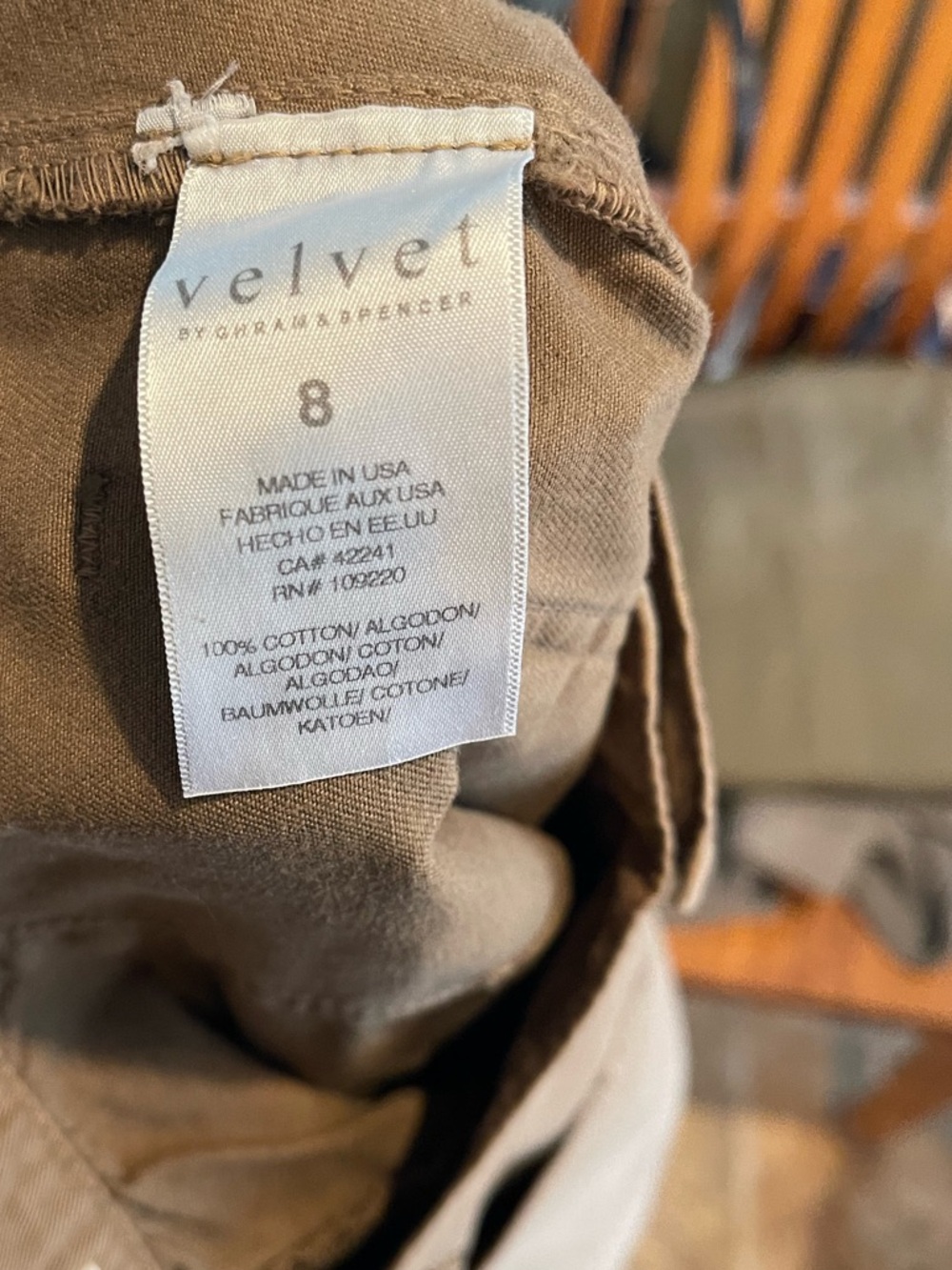 Anthropologie Velvet by Graham & Spencer Tan Cropped Pants - Picture 4 of 4
